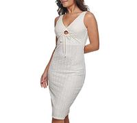 Guess Geo Lace Sheath with Key Hole Detail Contemporary Dress Vestido de cóctel, Blanco, 10 para Mujer