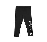 GUESS Girls' Vertical Logo Organic Stretch Jersey Leggings, Jet Black, 5