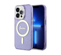 Guess Glitter Funda Dorada Morada para Magsafe - iPhone 14 Pro
