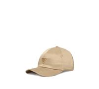 GUESS Gorra de Béisbol de Nylon Beige con Logo Triangular Metálico, Ajustable, Estilo Casual