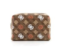 GUESS Gran bolsa de cosméticos con cremallera superior marrón multicolor Marrón