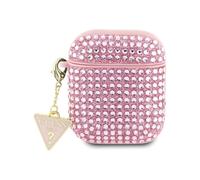 Guess GUA2HDGTPP Estuche con colgante triangular de strass, rosa - AirPods 1/2