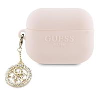 Guess GUAP23DSLGHDP Funda para AirPods Pro 2 Cover Rosa 3D Rubber 4G Diamond Charm