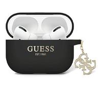 Guess GUAP2LECG4K Funda para AirPods Pro 2 Cover Negro Liquid Silicone Glitter Triángulo Charm