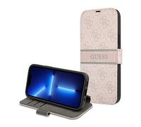 GUESS GUBKP13X4GDPI - Funda para iPhone 13 Pro MAX de 6,7 Pulgadas, Color Rosa Haya 4G Stripe