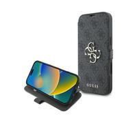 CG Mobile Guess GUBKP16M4GMGGR Funda para iPhone 16 Plus 6.7" Negro Book 4G Metal Logo