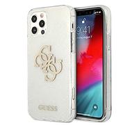 Guess GUHCP12LPCUGL4GTR - Carcasa para iPhone 12 Pro MAX 6,7 Pulgadas, Transparente Brillante, Logotipo grande 4G