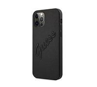 Guess GUHCP12LRSAVSBK - Funda para iPhone 12 Pro MAX 6,7", diseño de Saffiano, Color Negro