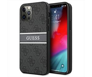 Guess GUHCP12M4GDGR - Funda para iPhone 12/12 Pro de 6,1", diseño de Rayas, Color Gris