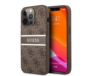 Guess GUHCP13L4GDBR - Funda para iPhone 13 Pro / 13 6", diseño de Rayas, Color marrón