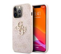 Guess GUHCP13L4GMGPI - Funda para iPhone 13 Pro / 13 6,1", Color Rosa 4G, Logotipo Big Metal
