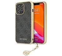 Guess Estuche Rígido Gris 4G Charms Colección para IPHONE 13 Pro 6,1"