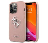 Guess GUHCP13LSA4GSPI - Funda para iPhone 13 Pro / 13 6,1", diseño de Saffiano 4G, Color Rosa