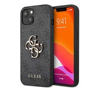 Guess GUHCP13M4GMGGR - Carcasa para iPhone 13 de 6,1", Color Gris 4G con Logo Grande de Metal