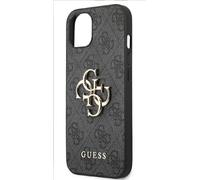Guess GUHCP13M4GMGGR - Carcasa para iPhone 13 de 6,1", color gris 4G con logo grande de metal