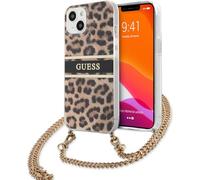 Guess GUHCP13SKBCLE - Funda para iPhone 13 Mini de 5,4", diseño de Piel de Leopardo, Color Dorado