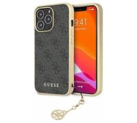 GUESS GUHCP13XGF4GGR - Funda para iPhone 13 Pro Max de 6,7 pulgadas, color gris 4G Charms Collection, 6,7", Policarbonato, Agate