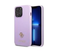 Guess GUHCP13XPS4MU Funda Saffiano 4G Logo Pequeño Metal, Violeta - iPhone 13 Pro Max