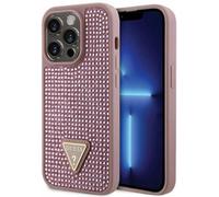 Guess GUHCP14LHDGTPP - Carcasa rígida para iPhone 14 Pro de 6,1 Pulgadas, diseño de triángulo con Diamantes de imitación