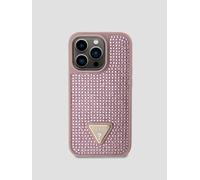 Guess GUHCP14LHDGTPP - Carcasa rígida para iPhone 14 Pro de 6,1 Pulgadas, diseño de triángulo con Diamantes de imitación