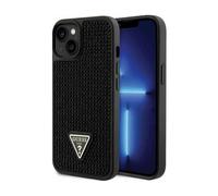Guess GUHCP14MHDGTPK Funda con logotipo triangular de strass, negra - iPhone 14 Plus