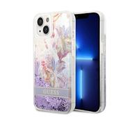 Guess GUHCP14MLFLSU Funda Liquid Flower Glitter, Morada - iPhone 14 Plus