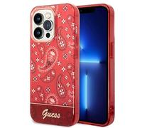 Guess GUHCP14XHGBNHR - Carcasa rígida para iPhone 14 Pro MAX de 6,7", Color Rojo y Rojo