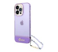 Funda Guess Translúcida Perla Correa Morada - iPhone 14 Pro Max