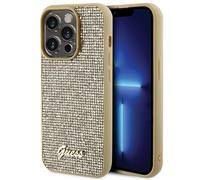 GUESS GUHCP15LPMSDGSD - Carcasa rígida para iPhone 15 Pro de 6,1 Pulgadas, diseño de Disco, Color Dorado