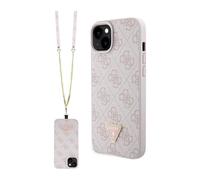 Guess GUHCP15MP4TDSCPP Funda Crossbody 4G Metal Logo Rosa - iPhone 15 Plus
