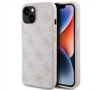 Funda para Móvil Funda IPHONE 15 Guess Piel Artificial Rosa Con Color Oro Logo