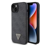 Guess Funda rígida para iPhone 15 Triangle Strass 4G, Negro