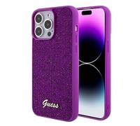 Guess GUHCP15XPMSDGSF Funda para iPhone 15 Pro MAX 6.7" Fucsia Carcasa rígida Disco Metal Script