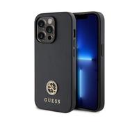 Guess GUHCP15XPS4DGPK Estuche rígido con logotipo de metal y diamantes de imitación, negro - iPhone 15 Pro Max