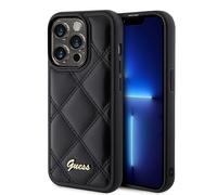 GUESS GUHCP15XPSQSQSK Funda para iPhone 15 Pro MAX 6.7" Negro Hardcase Quilted Metal Logo