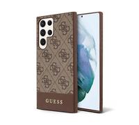 Guess GUHCS23LG4GLBR Funda 4G Stripe Collection Marrón - Galaxy S23 Ultra (S918)