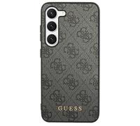 GUESS GUHCS24LG4GFGR Funda para S24 Ultra S928 Negro Estuche Rígido 4G Metal Dorado Logo