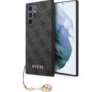 GUESS GUHCS24LGF4GGR Estuche para S24 Ultra S928 Estuche rígido Negro Colección 4G Charms