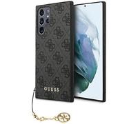 GUESS GUHCS24LGF4GGR Estuche para S24 Ultra S928 Estuche rígido Negro Colección 4G Charms