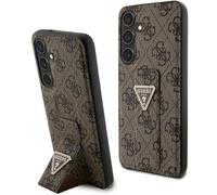 GUESS GUHCS24MPGS4TDW Funda para S24+ S926 Marrón Hardcase Grip Stand 4G Triángulo Rhinestone