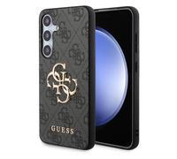 GUESS GUHCS24S4GMGGR Estuche para S24 S921 Estuche Rígido Negro 4G Logotipo de Metal Grande