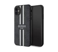 Guess GUHMN61P4RPSK - Funda para iPhone 11 / XR Negro Carcasa rígida 4G Impreso Rayas
