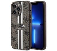 Guess GUHMP13XP4RPSW - Carcasa rígida para iPhone 13 Pro MAX de 6,7", diseño de Rayas Estampadas, Color marrón