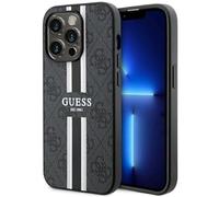GUESS GUHMP14LP4RPSK - Carcasa rígida para iPhone 14 Pro de 6,1 pulgadas, diseño de rayas estampadas, color negro