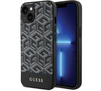 Guess GUHMP15SHGCFSEK Carcasa rígida para iPhone 15/14/13 de 6,1, diseño de Rayas, Color Negro