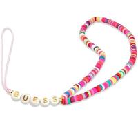 GUESS GUSTGMPP - Bandas para teléfono móvil, diseño de cuentas Heishi, multicolor y rosa, x, Acrílico, Ágata