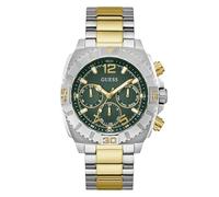 GUESS Reloj de pulsera para hombre, cronógrafo, GW0800G1, acero inoxidable, Bicolor., Pulsera