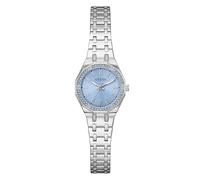 Guess GW1010L1 Pixie - Reloj de Pulsera para Mujer con circonita, Correa de Acero Inoxidable y Cristal Mineral, Esfera Azul, 3 Bares, diámetro de la Caja: 25 mm