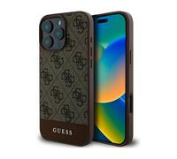 CG MOBILE Guess - Funda rígida de Piel sintética 4G con Rayas Inferiores para iPhone 16 Pro MAX, Material Premium, protección Adicional, Recortes precisos, protección contra caídas, Perfil Delgado,