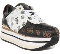 Guess Hindle 4G Peony Plataformas Para Mujeres Zapatillas En Negro Blanco UK 2-8
